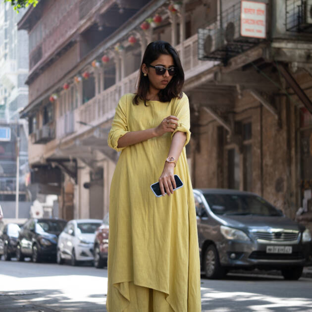 Lily Long and comfy kurta-pant co-ord set in Cotton Flax