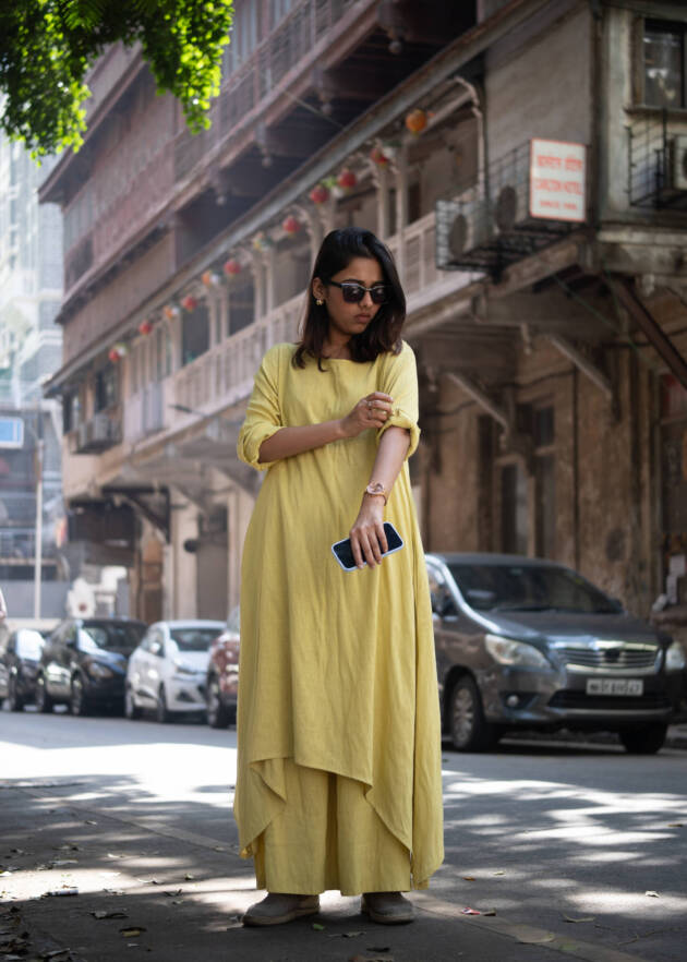Lily Long and comfy kurta-pant co-ord set in Cotton Flax