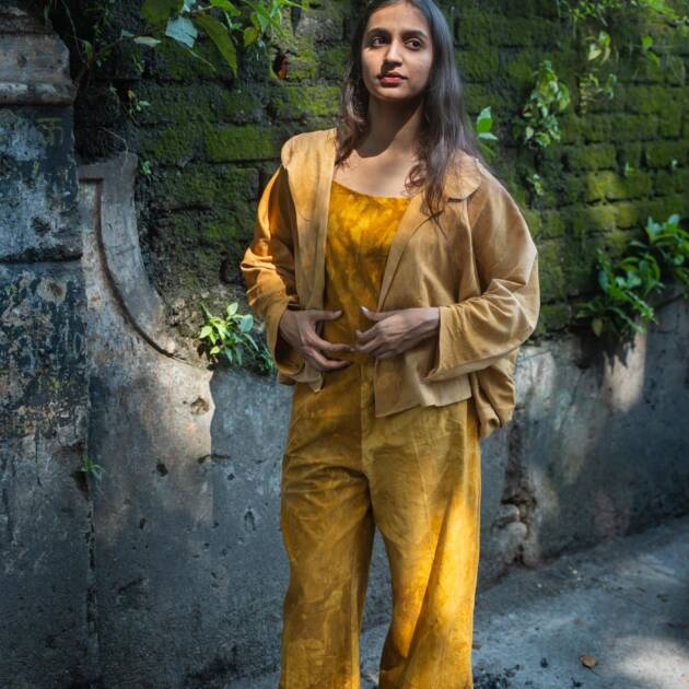 Dandelion 3 piece co-ord set hand dyed from Marigold flowers