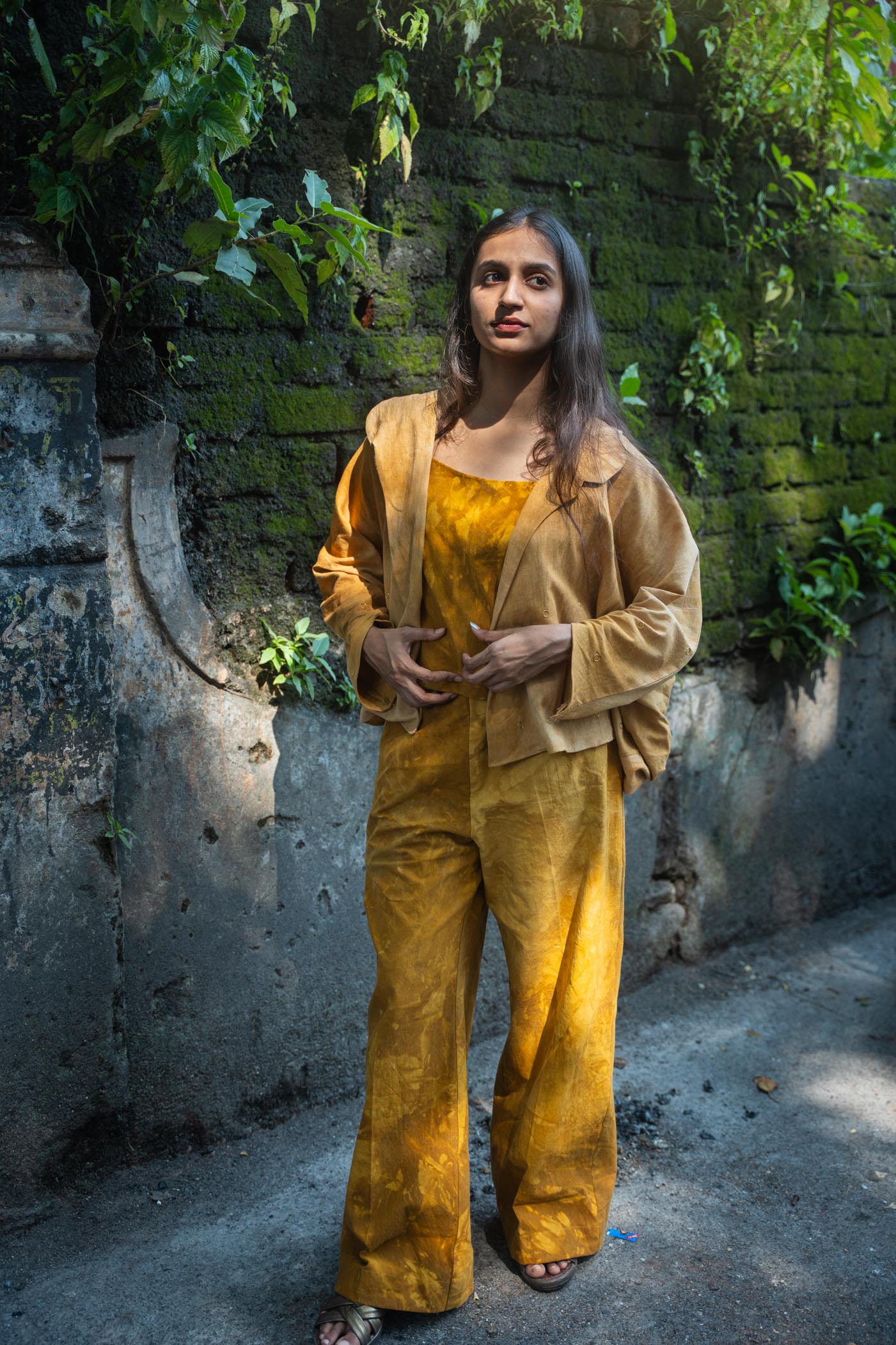 Dandelion 3 piece co-ord set hand dyed from Marigold flowers