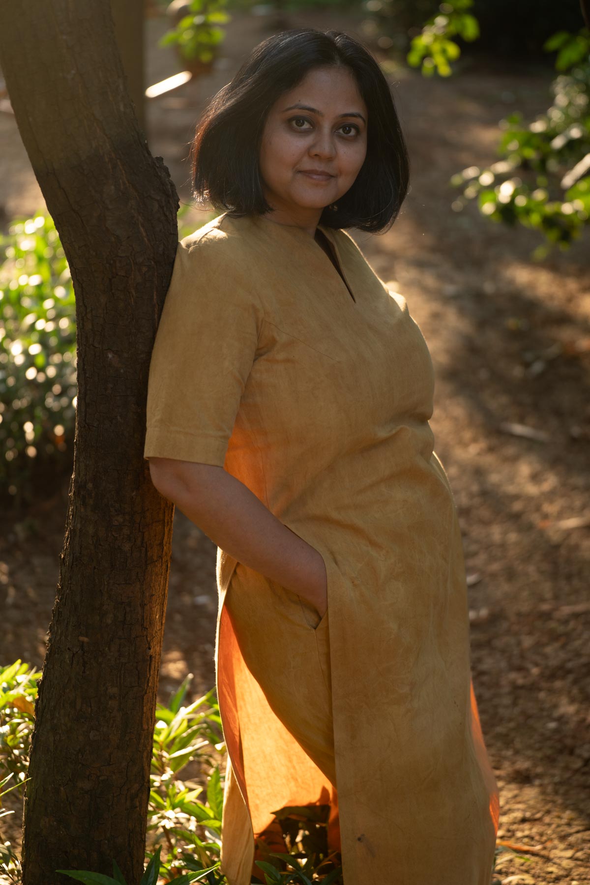 Pine straight fit co-ord set hand dyed from Onion skins