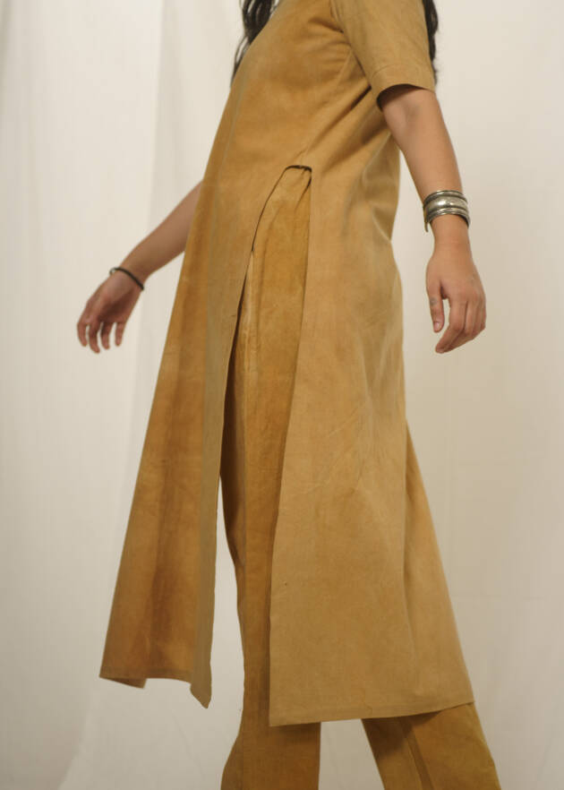 Pine straight fit co-ord set hand dyed from Onion skins